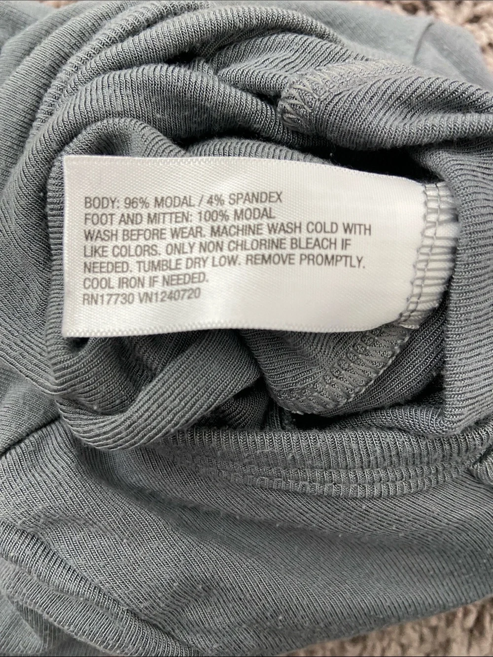 Cloud Island Gray Footed Zip One-Piece Pajama